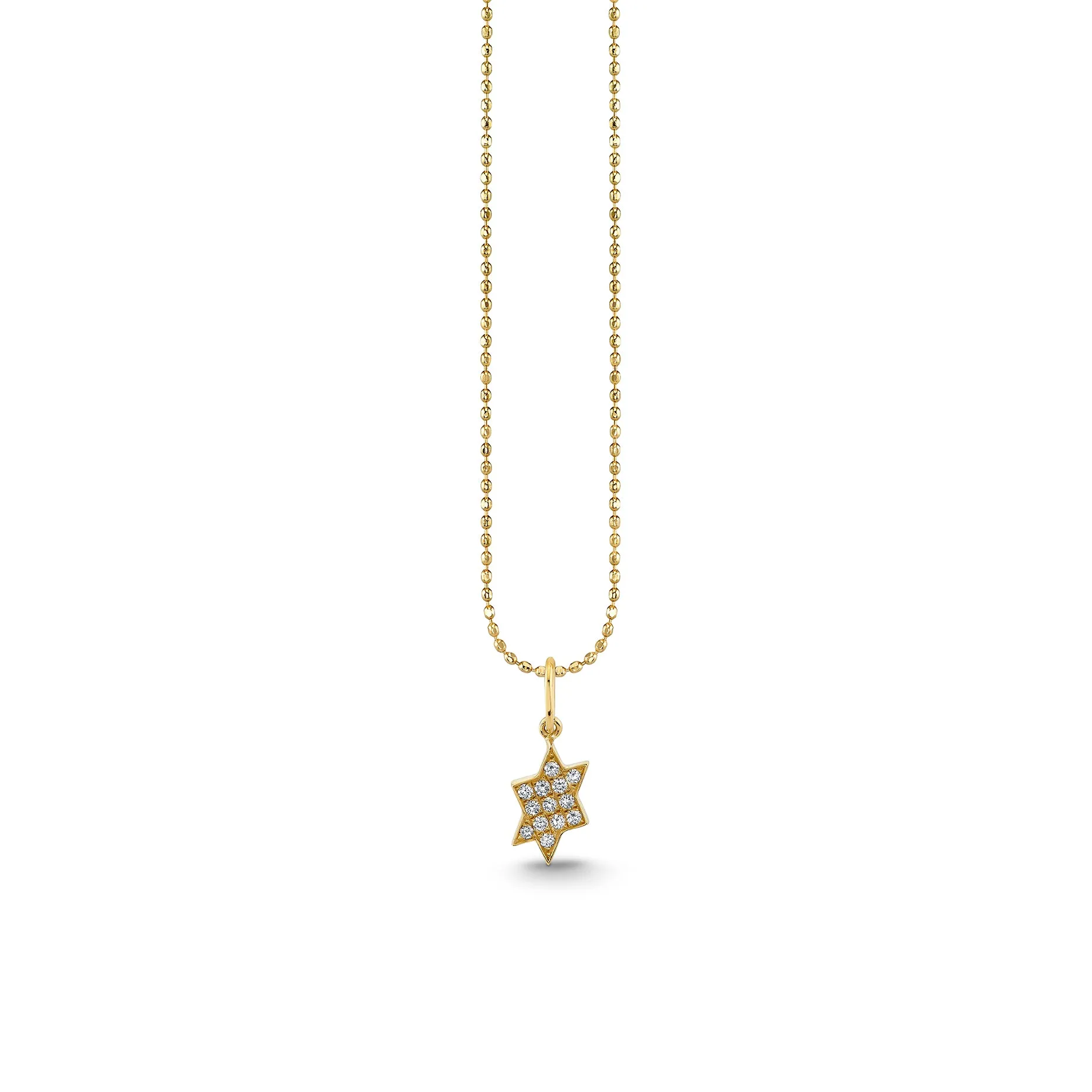 Gold & Diamond Slanted Star of David Charm