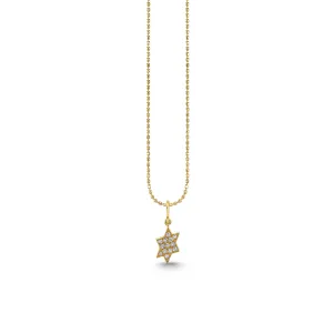 Gold & Diamond Slanted Star of David Charm