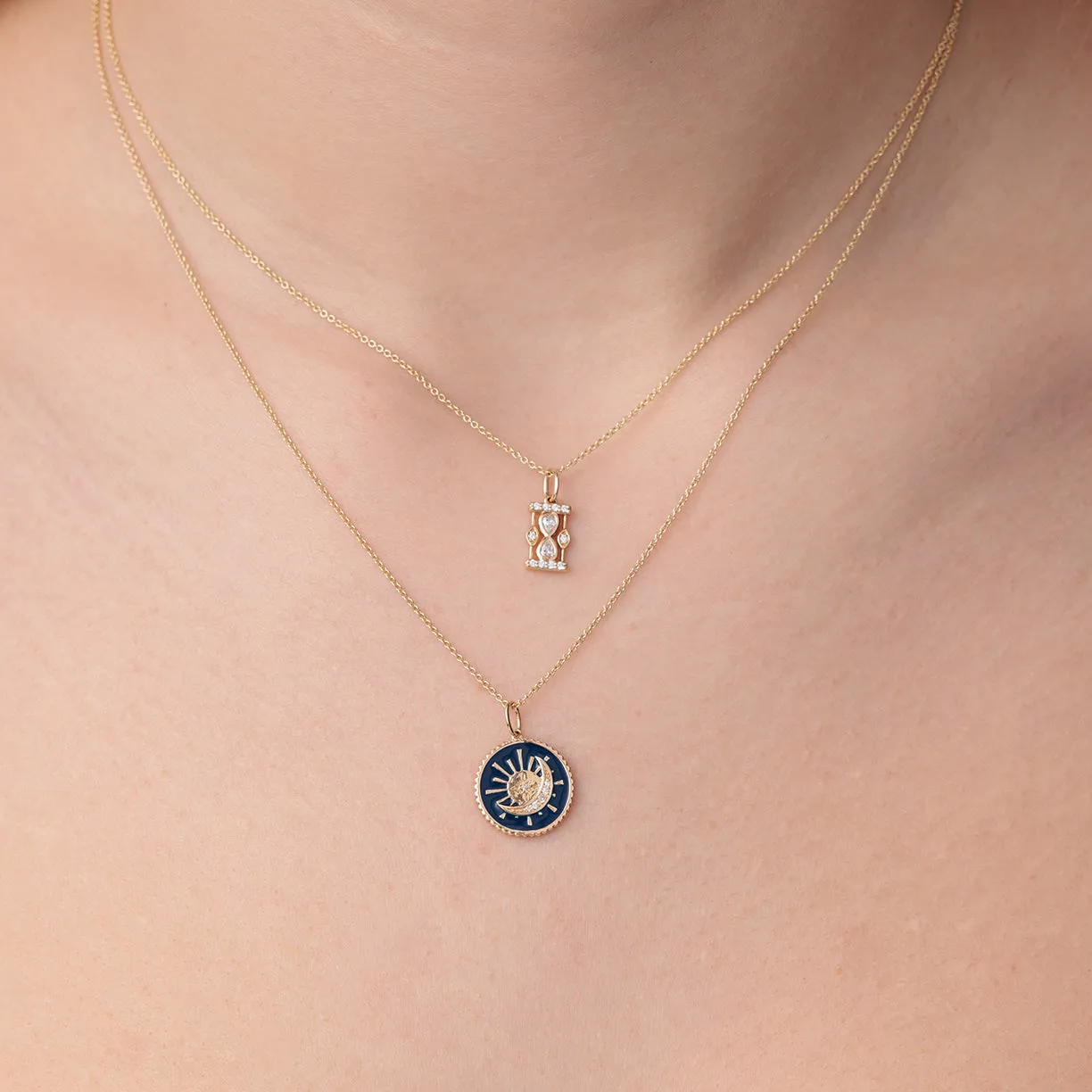 Gold & Diamond Sun & Moon Medallion