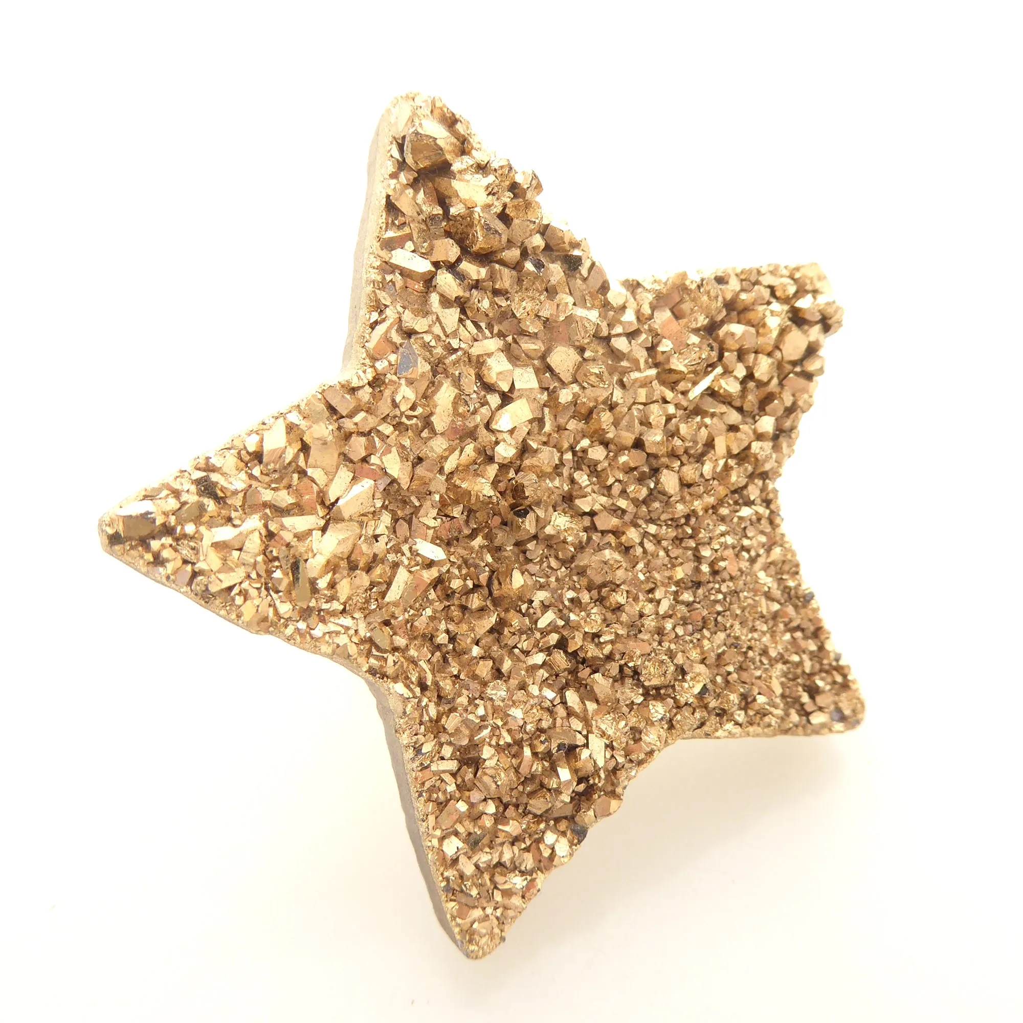 Gold druzy star ring