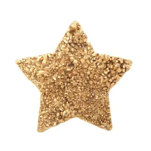 Gold druzy star ring
