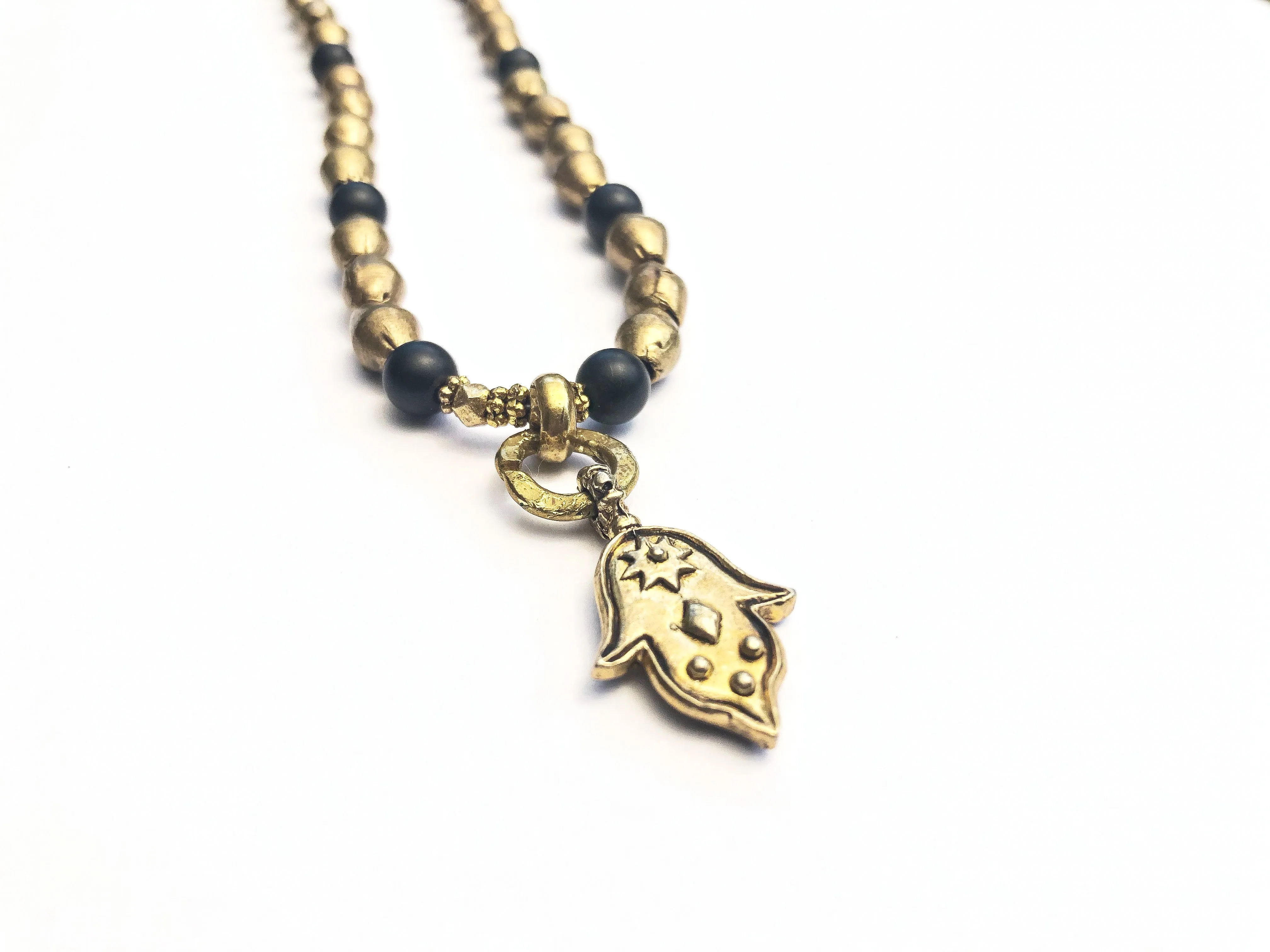 Gold Hamsa Energy Necklace