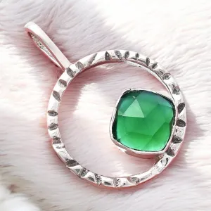 Green Onyx Solid 925 Sterling Silver Pendant