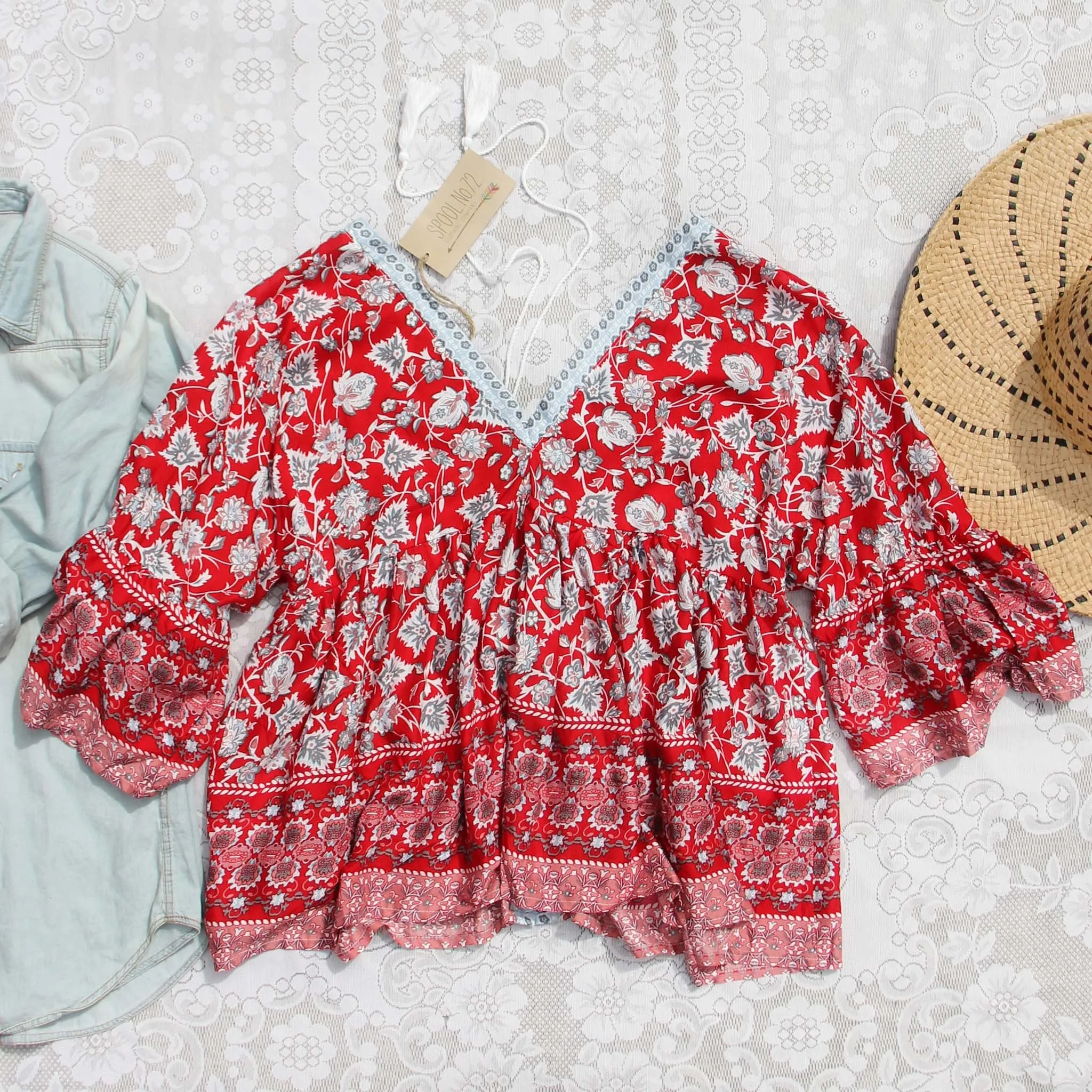 Gypset Boho Top in Rose