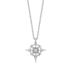 Hallmark Fine Jewelry Lace North Star Pendant in Sterling Silver with Diamonds