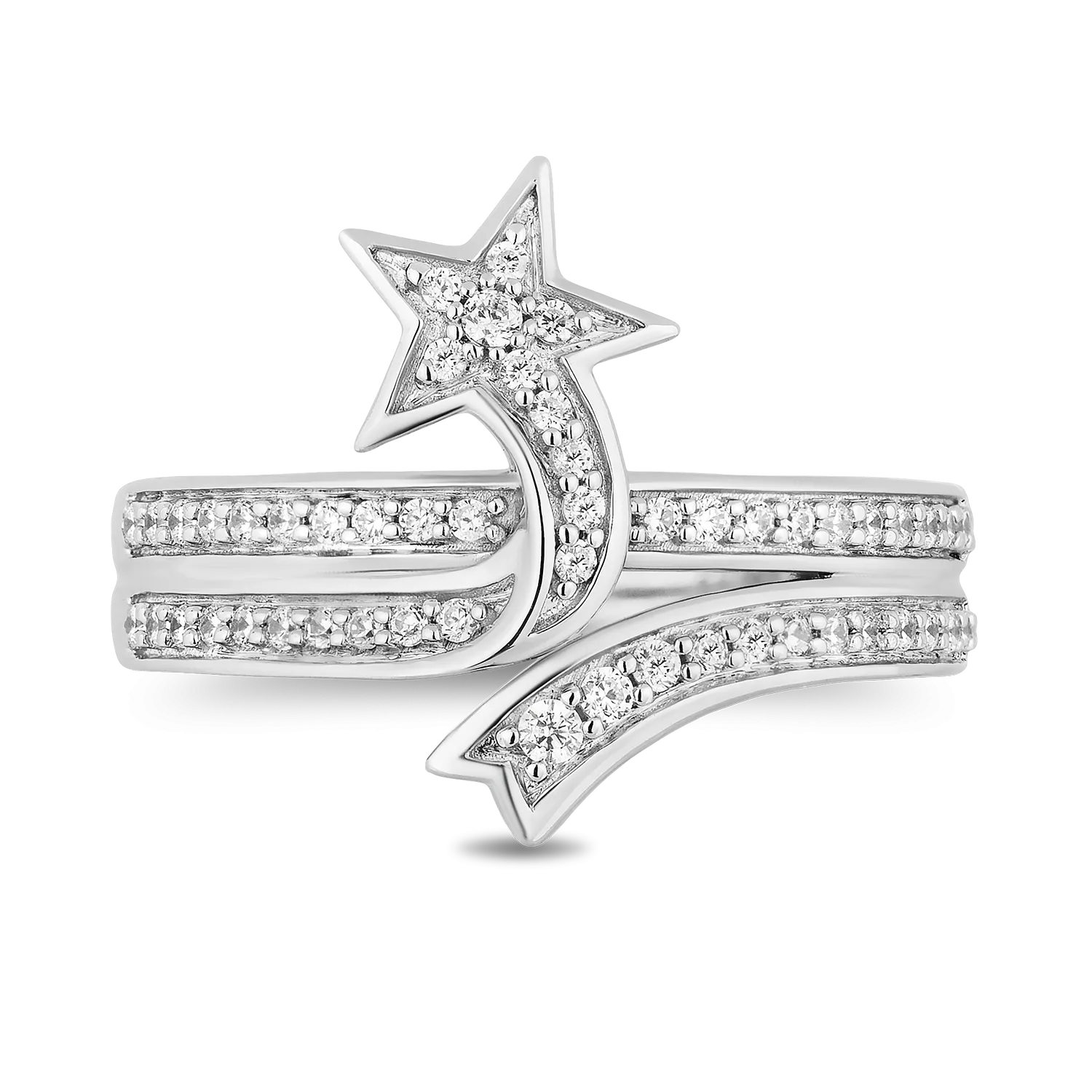 Hallmark Fine Jewelry Shooting Star Ring in Sterling Silver with Diamonds