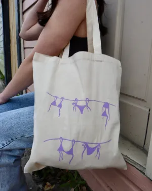 Hand-Painted Bikini Canvas Beach Tote