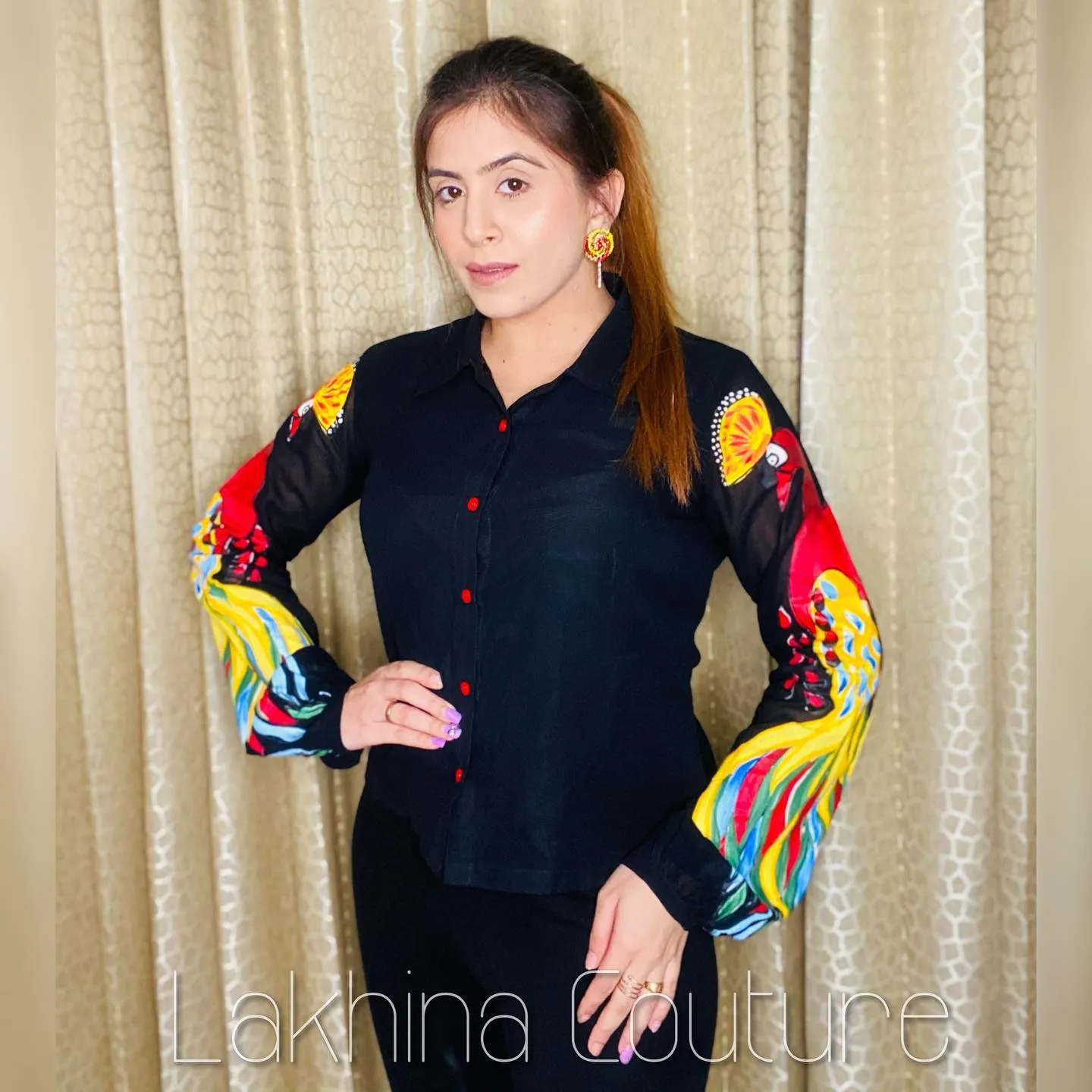 Hand Painted Georgette Shirt