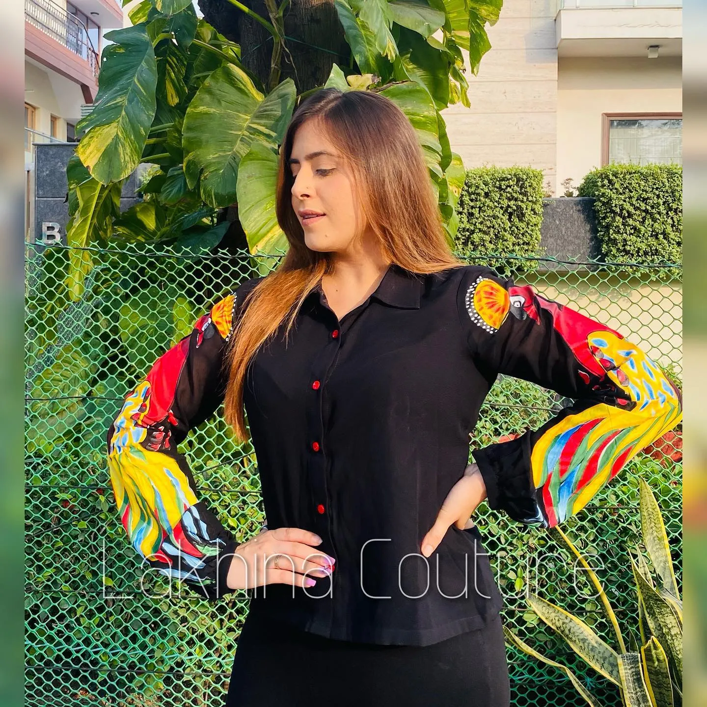 Hand Painted Georgette Shirt