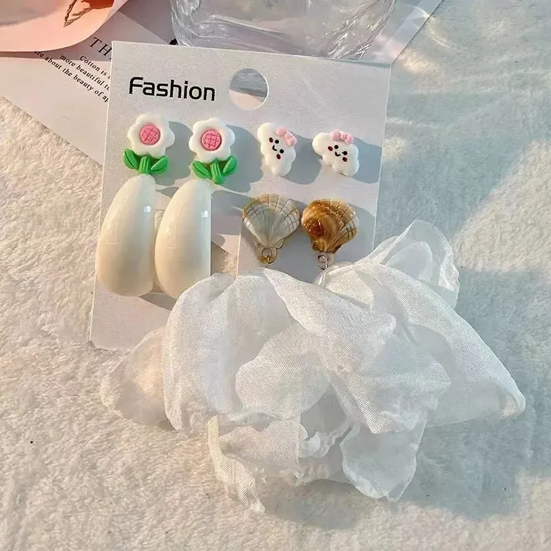 Handmade Cotton Long Tassel  Earrings