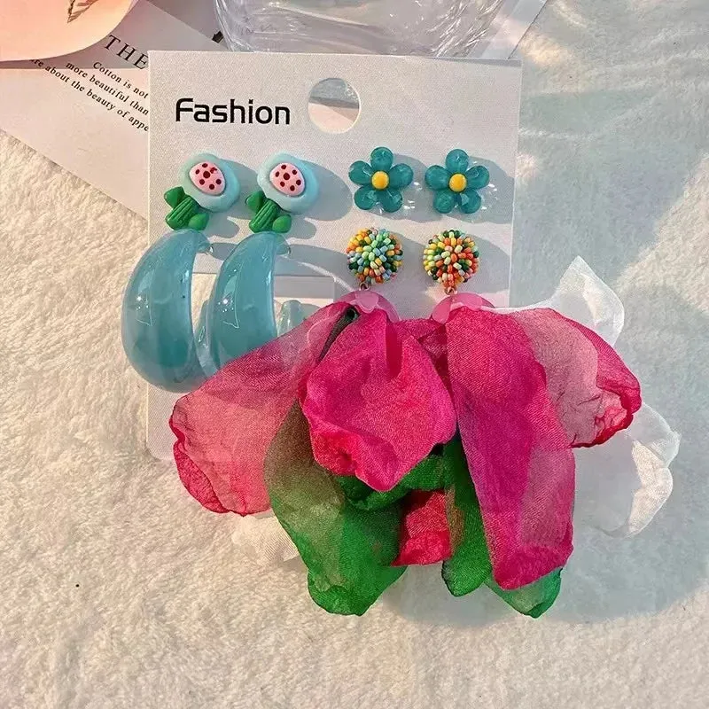 Handmade Cotton Long Tassel  Earrings