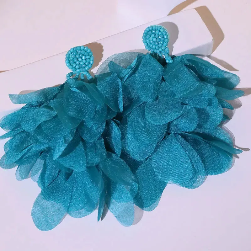 Handmade Cotton Long Tassel  Earrings