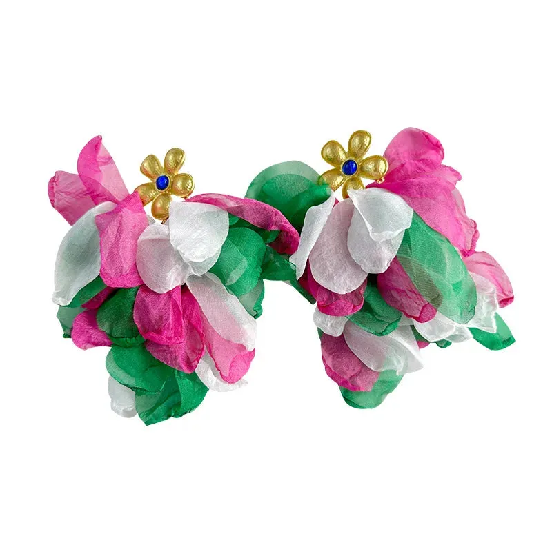 Handmade Cotton Long Tassel  Earrings