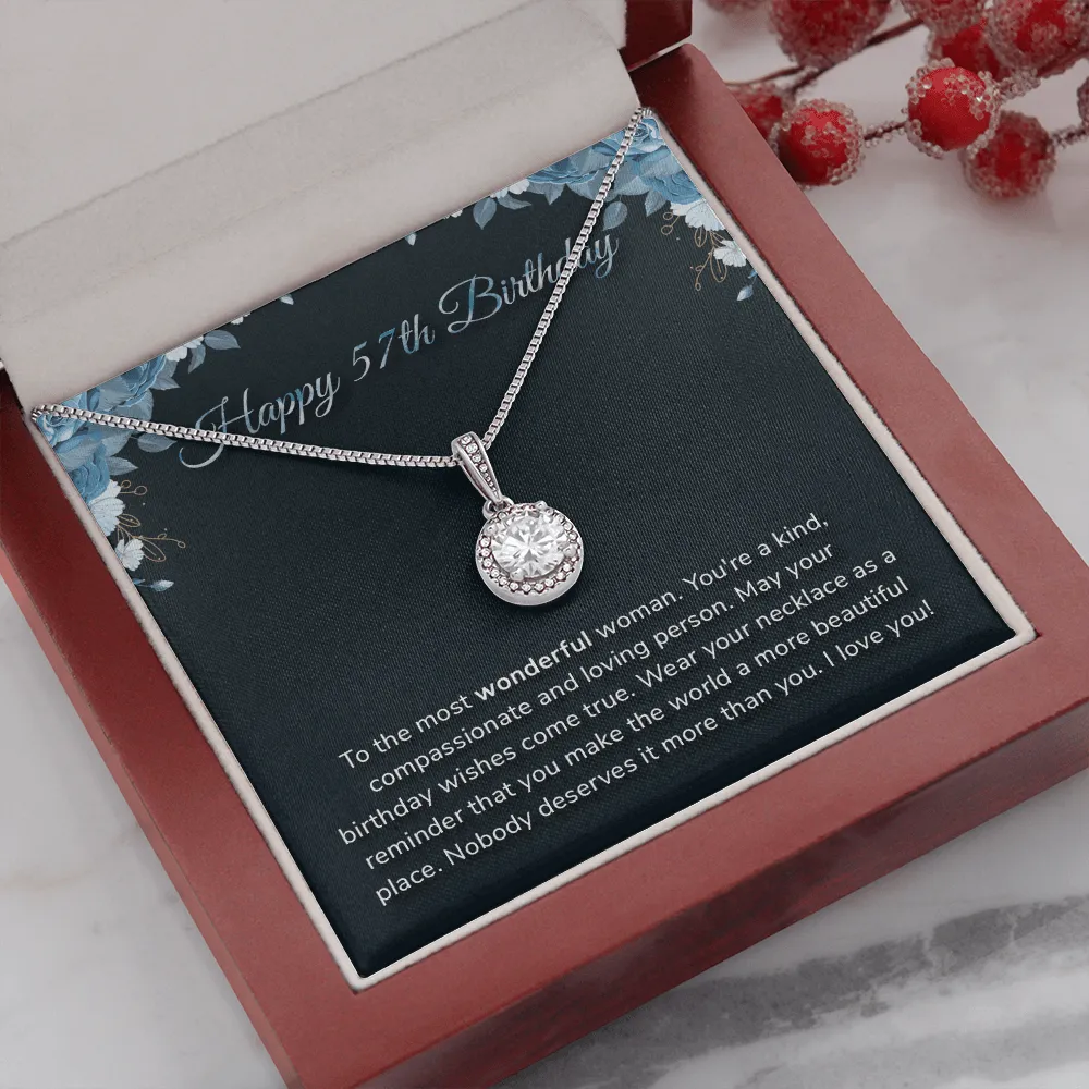 Happy 57th Birthday -  Eternal Hope Necklace Message Card