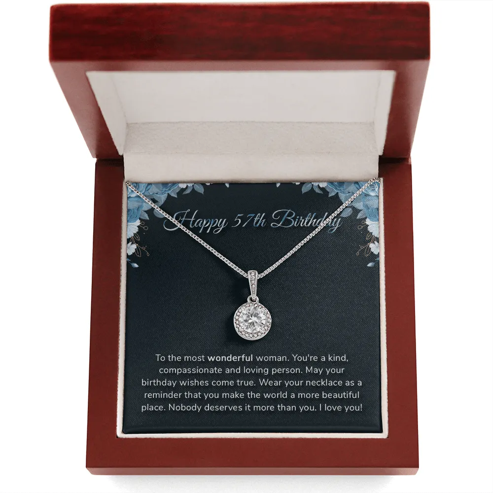 Happy 57th Birthday -  Eternal Hope Necklace Message Card
