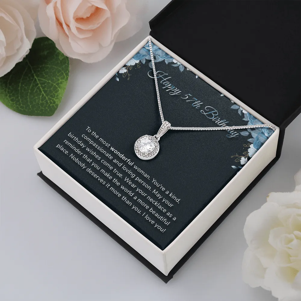 Happy 57th Birthday -  Eternal Hope Necklace Message Card