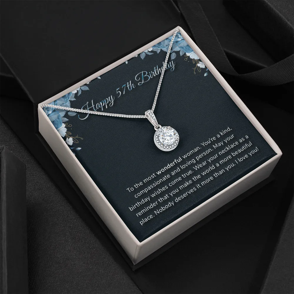 Happy 57th Birthday -  Eternal Hope Necklace Message Card