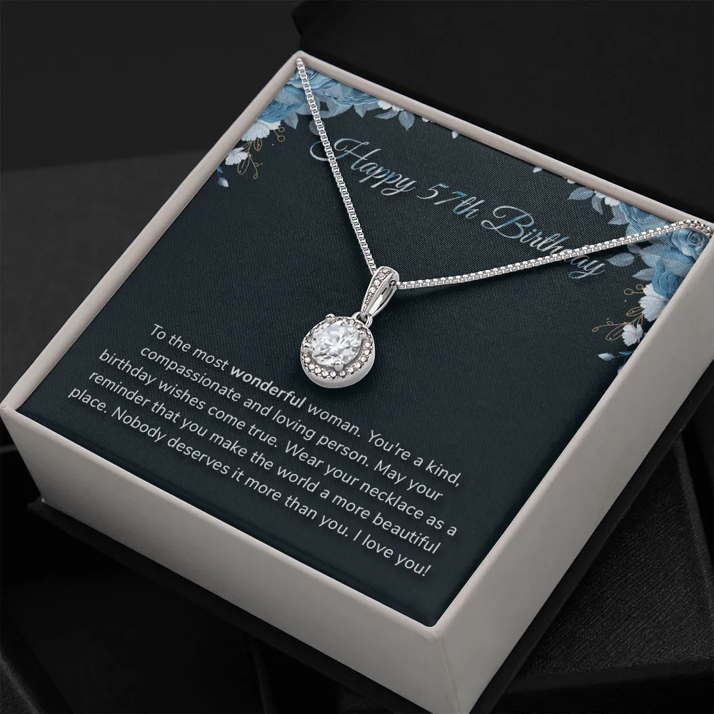 Happy 57th Birthday -  Eternal Hope Necklace Message Card