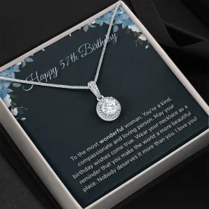 Happy 57th Birthday -  Eternal Hope Necklace Message Card