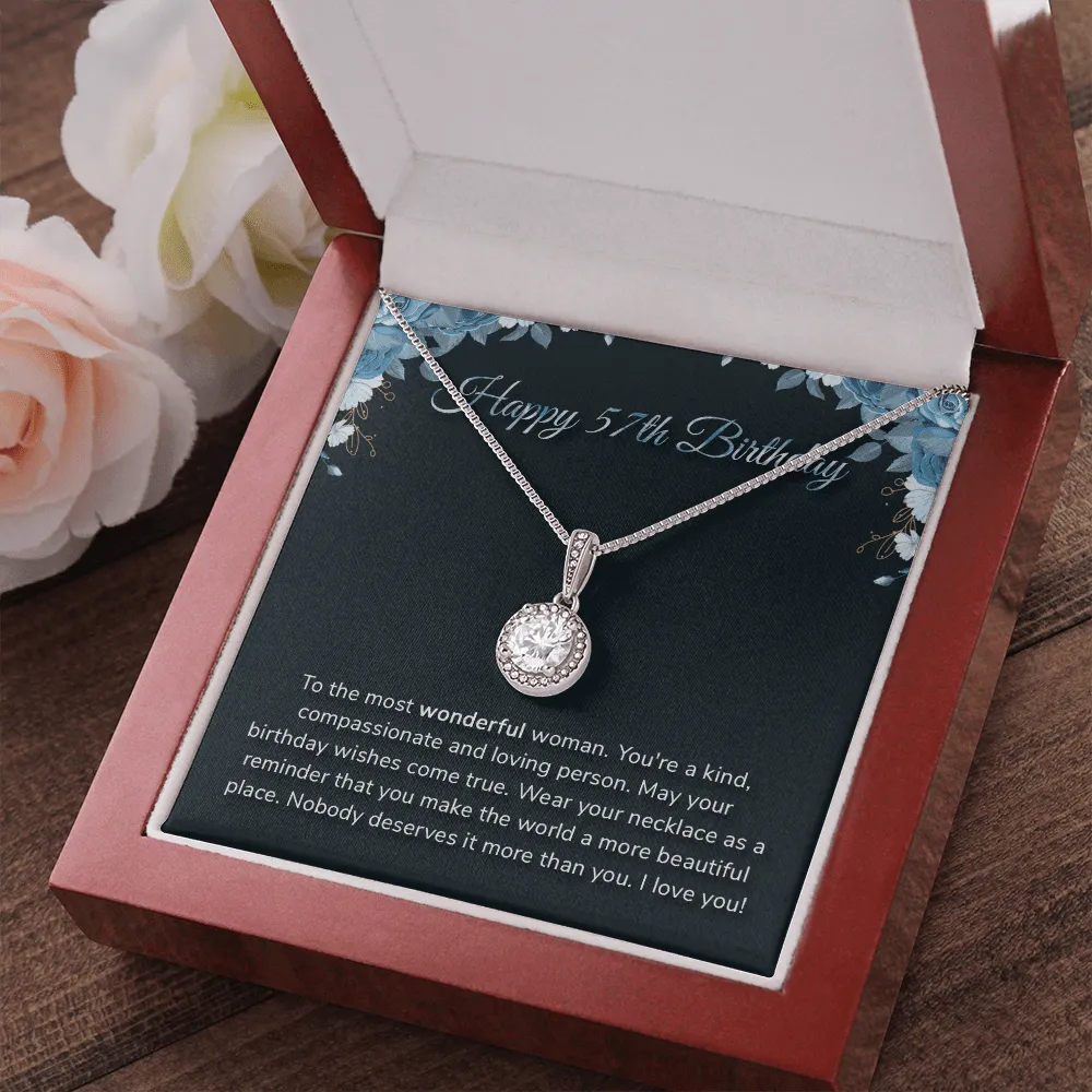 Happy 57th Birthday -  Eternal Hope Necklace Message Card