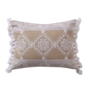 Harleson White Diamonds With Tassels Pillow