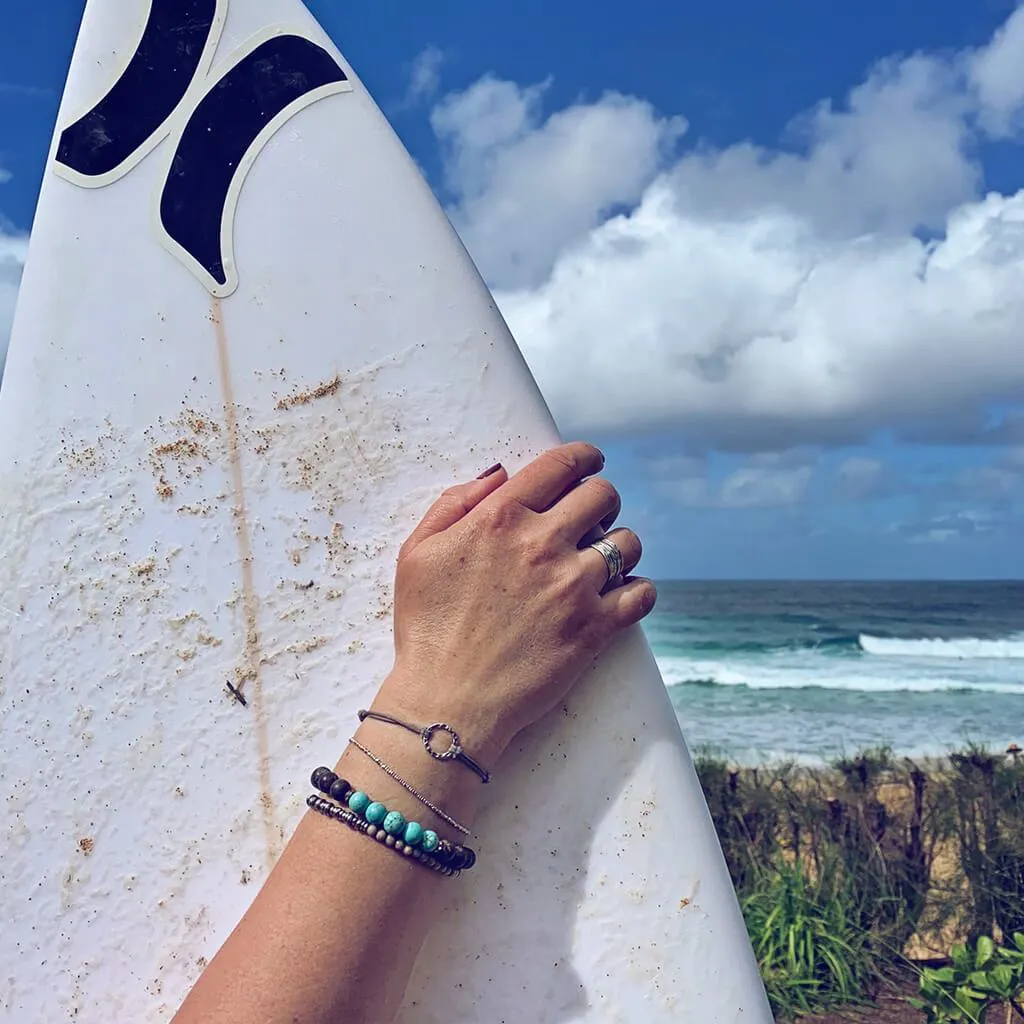 harmony // gemstone bead mala bracelet w sparkle - turquoise, pink jade or obsidian