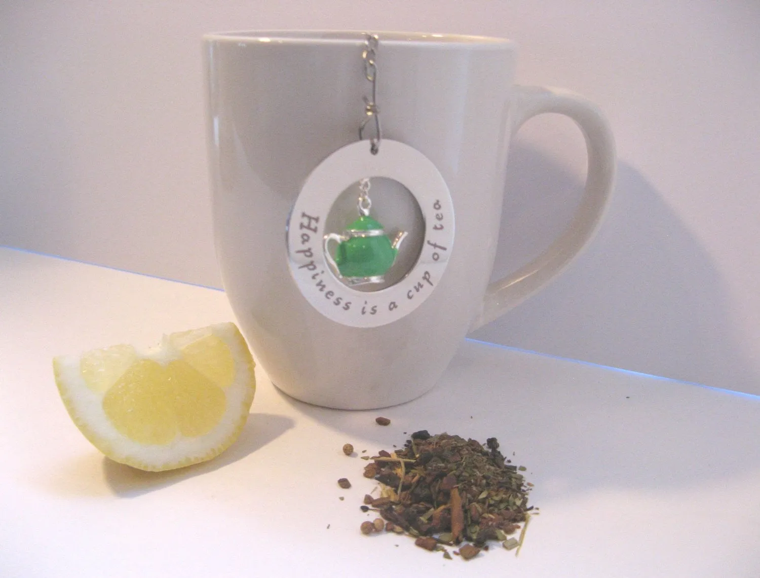 Harmony Tea Products Mesh Ball Infuser with Teapot Charm and Stainless Steel Disc