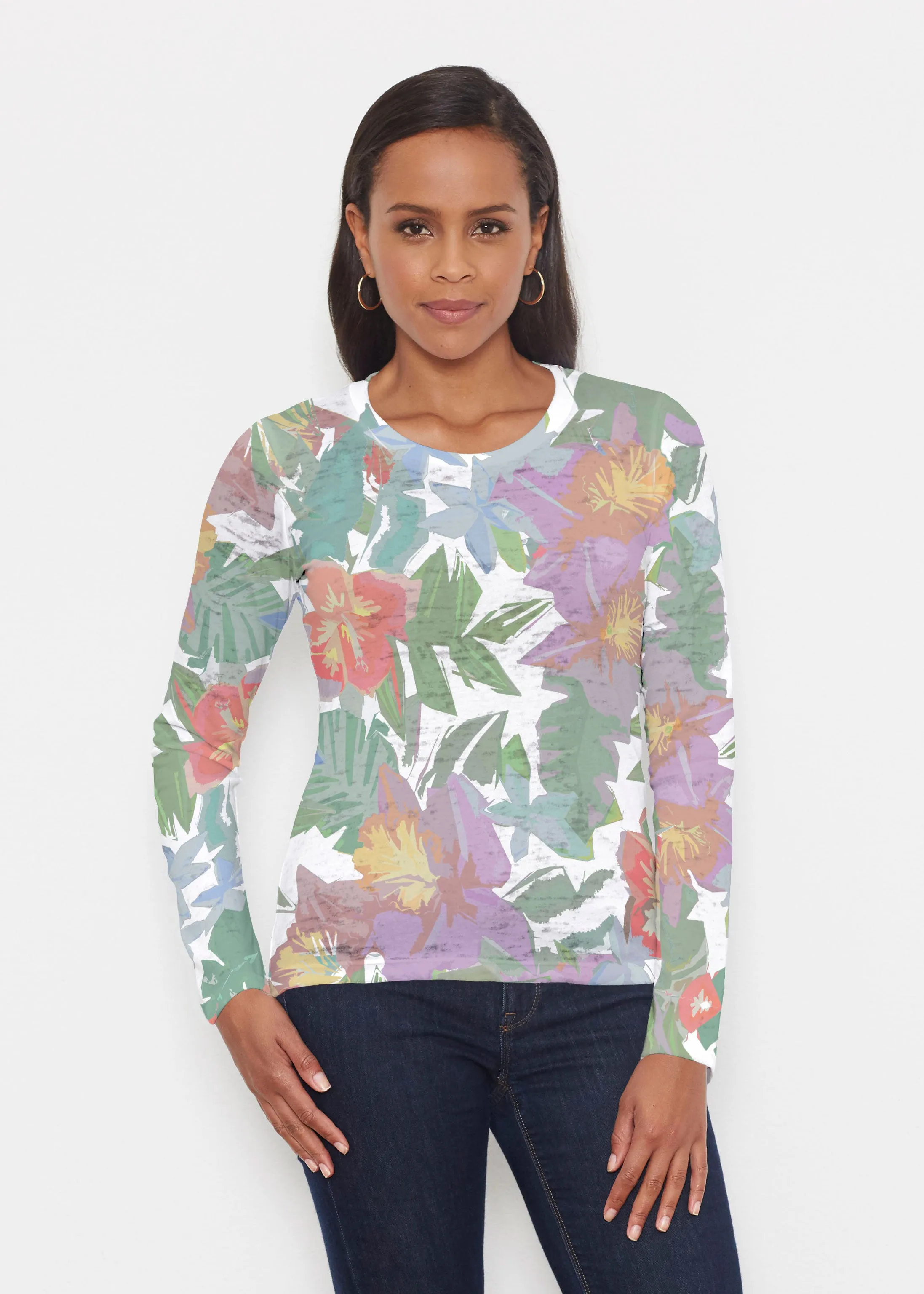 Hibiscus Island (19212) ~ Signature Long Sleeve Crew Shirt