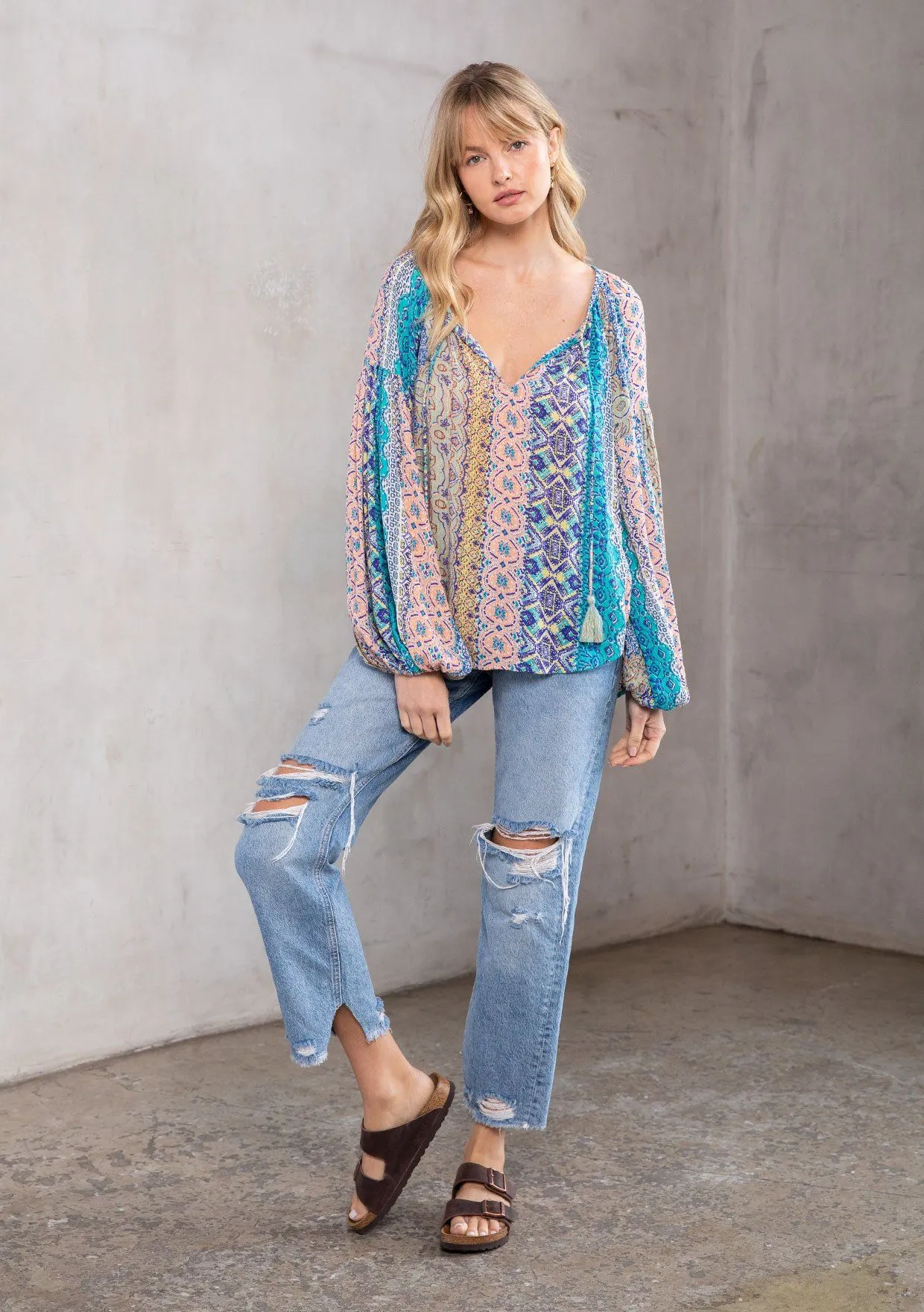 Hippie At Heart Volume Sleeve Blouse