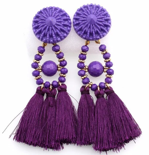HOCOLE 2017 Brincos Women Brand Boho Drop Dangle Fringe Earring Vintage ethnic Statement Tassel earrings fashion jewelry Charms