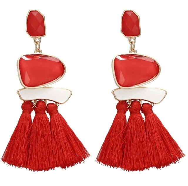HOCOLE 2017 Brincos Women Brand Boho Drop Dangle Fringe Earring Vintage ethnic Statement Tassel earrings fashion jewelry Charms