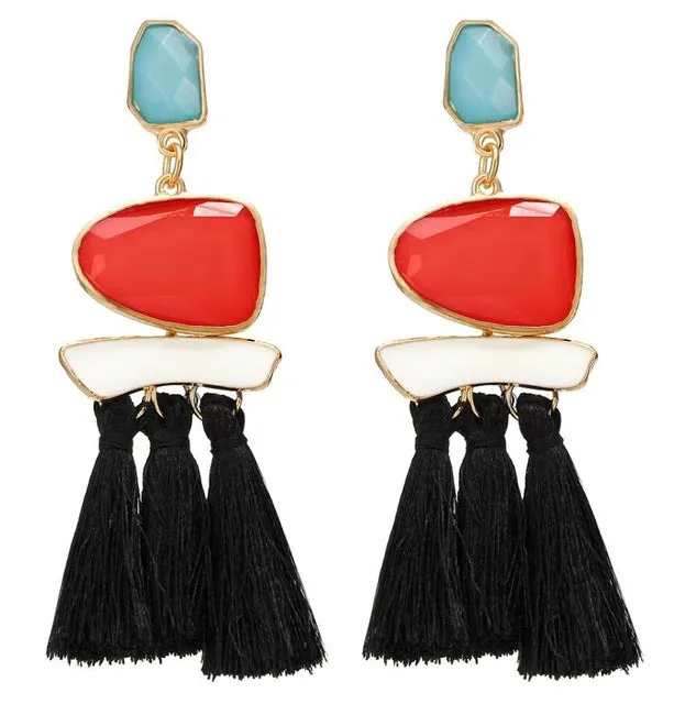 HOCOLE 2017 Brincos Women Brand Boho Drop Dangle Fringe Earring Vintage ethnic Statement Tassel earrings fashion jewelry Charms