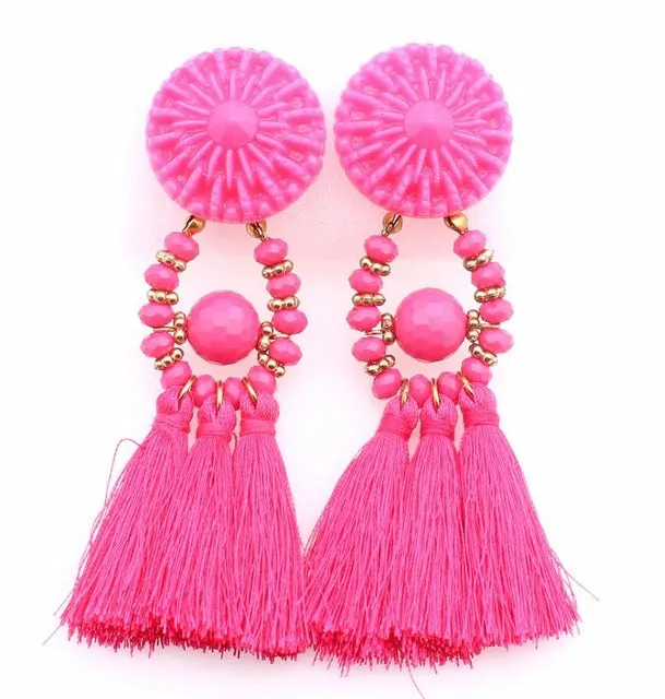 HOCOLE 2017 Brincos Women Brand Boho Drop Dangle Fringe Earring Vintage ethnic Statement Tassel earrings fashion jewelry Charms
