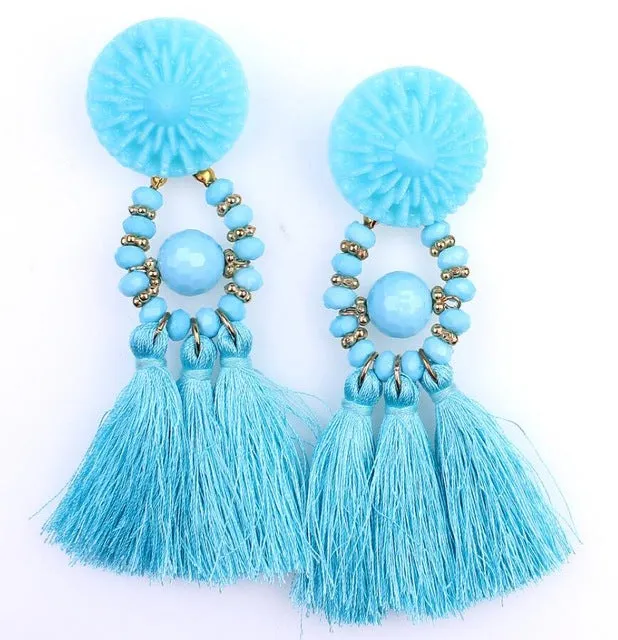 HOCOLE 2017 Brincos Women Brand Boho Drop Dangle Fringe Earring Vintage ethnic Statement Tassel earrings fashion jewelry Charms