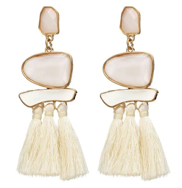 HOCOLE 2017 Brincos Women Brand Boho Drop Dangle Fringe Earring Vintage ethnic Statement Tassel earrings fashion jewelry Charms