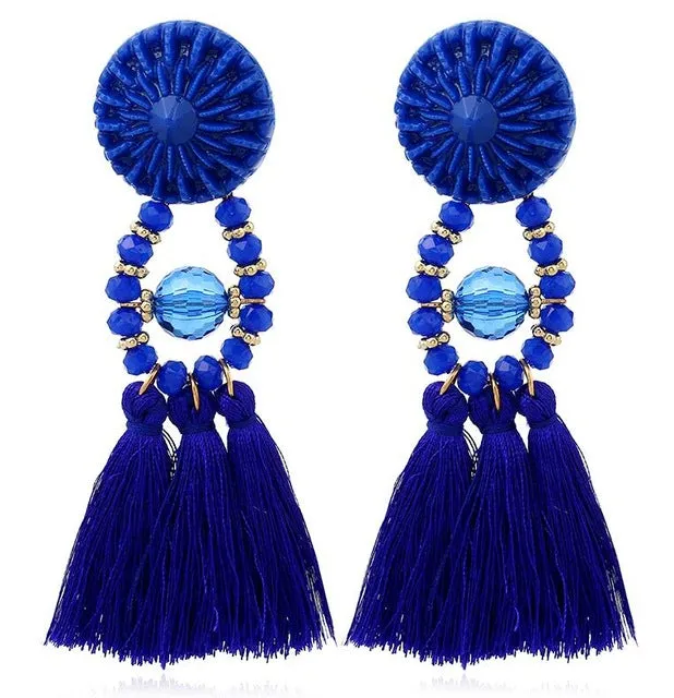 HOCOLE 2017 Brincos Women Brand Boho Drop Dangle Fringe Earring Vintage ethnic Statement Tassel earrings fashion jewelry Charms