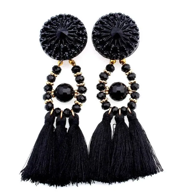 HOCOLE 2017 Brincos Women Brand Boho Drop Dangle Fringe Earring Vintage ethnic Statement Tassel earrings fashion jewelry Charms