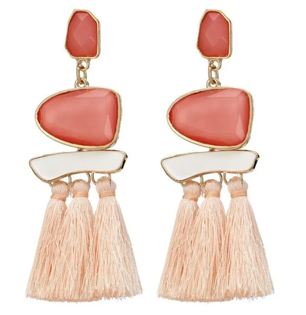 HOCOLE 2017 Brincos Women Brand Boho Drop Dangle Fringe Earring Vintage ethnic Statement Tassel earrings fashion jewelry Charms