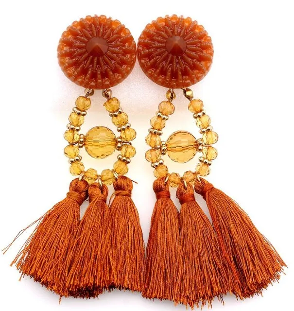 HOCOLE 2017 Brincos Women Brand Boho Drop Dangle Fringe Earring Vintage ethnic Statement Tassel earrings fashion jewelry Charms