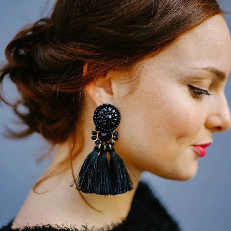 HOCOLE 2017 Brincos Women Brand Boho Drop Dangle Fringe Earring Vintage ethnic Statement Tassel earrings fashion jewelry Charms