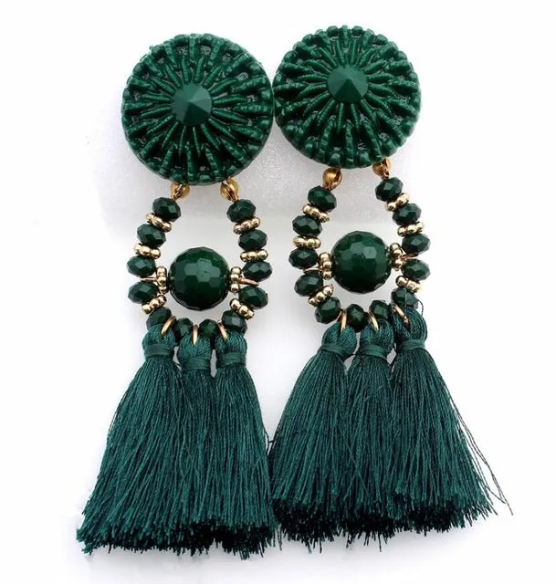 HOCOLE 2017 Brincos Women Brand Boho Drop Dangle Fringe Earring Vintage ethnic Statement Tassel earrings fashion jewelry Charms