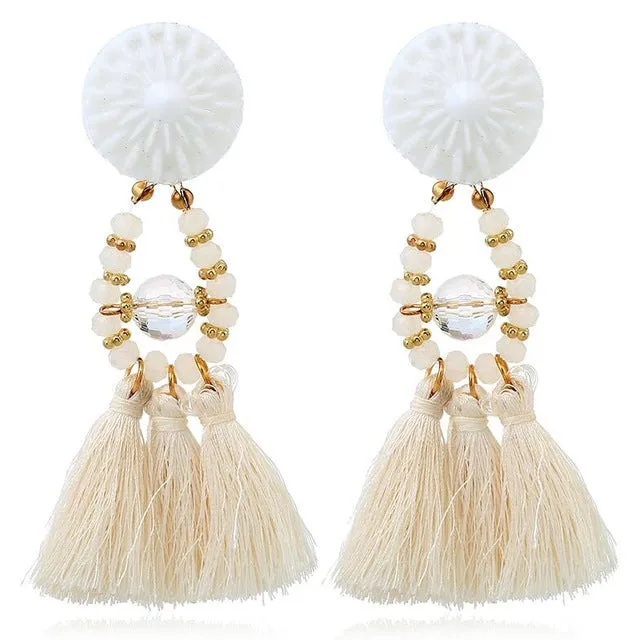 HOCOLE 2017 Brincos Women Brand Boho Drop Dangle Fringe Earring Vintage ethnic Statement Tassel earrings fashion jewelry Charms