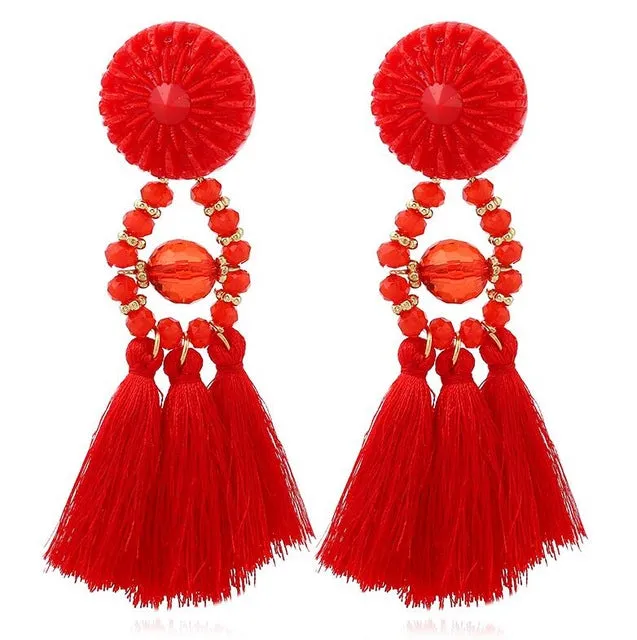 HOCOLE 2017 Brincos Women Brand Boho Drop Dangle Fringe Earring Vintage ethnic Statement Tassel earrings fashion jewelry Charms