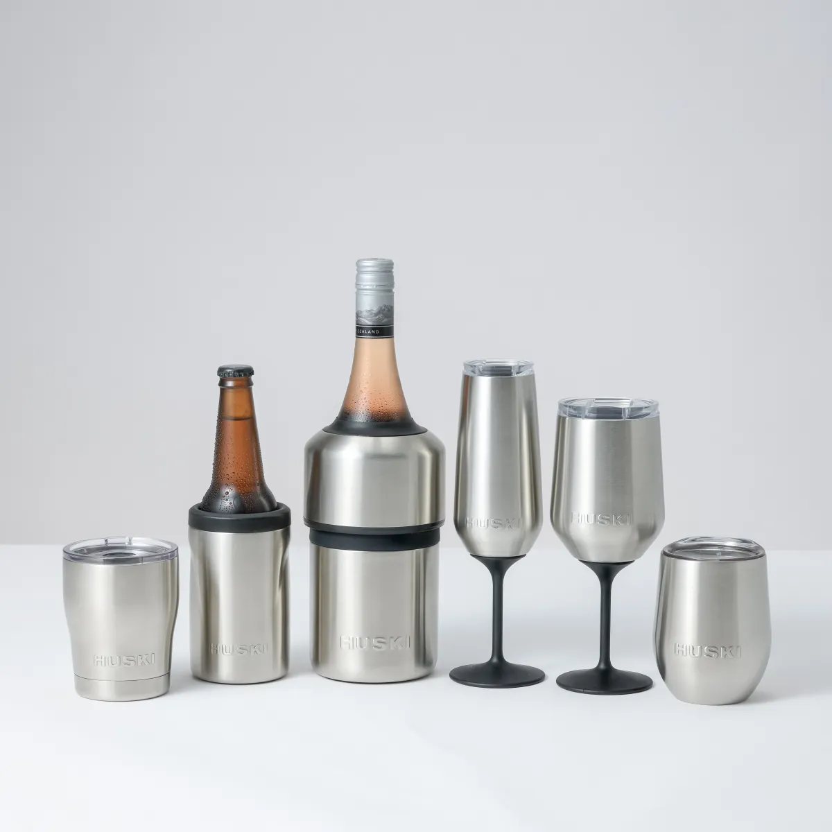 Huski Champagne Flute - Brushed Stainless