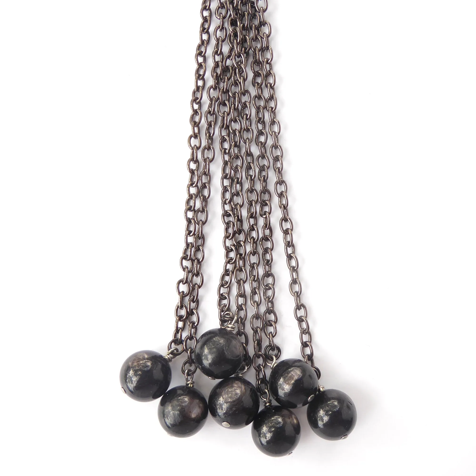 Hypersthene tassel necklace