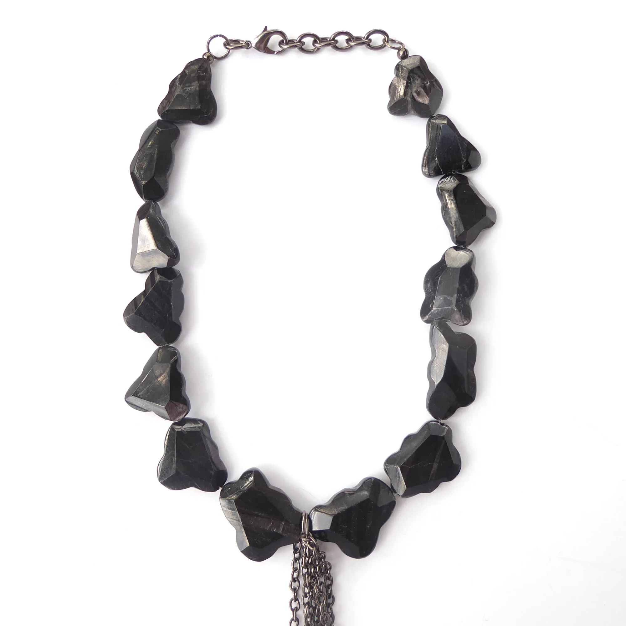 Hypersthene tassel necklace