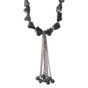 Hypersthene tassel necklace