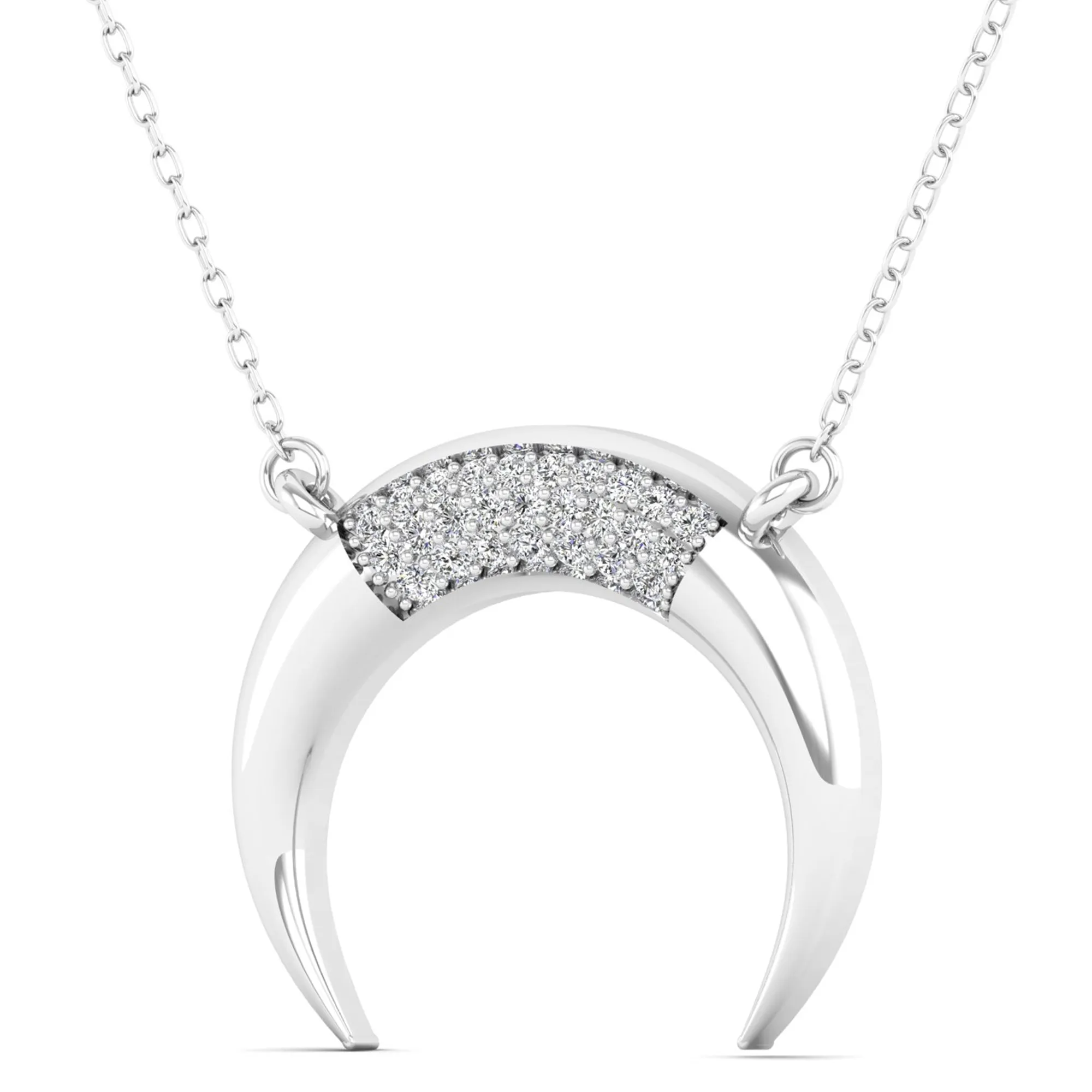 Inverse Crescent Moon Diamond Necklace
