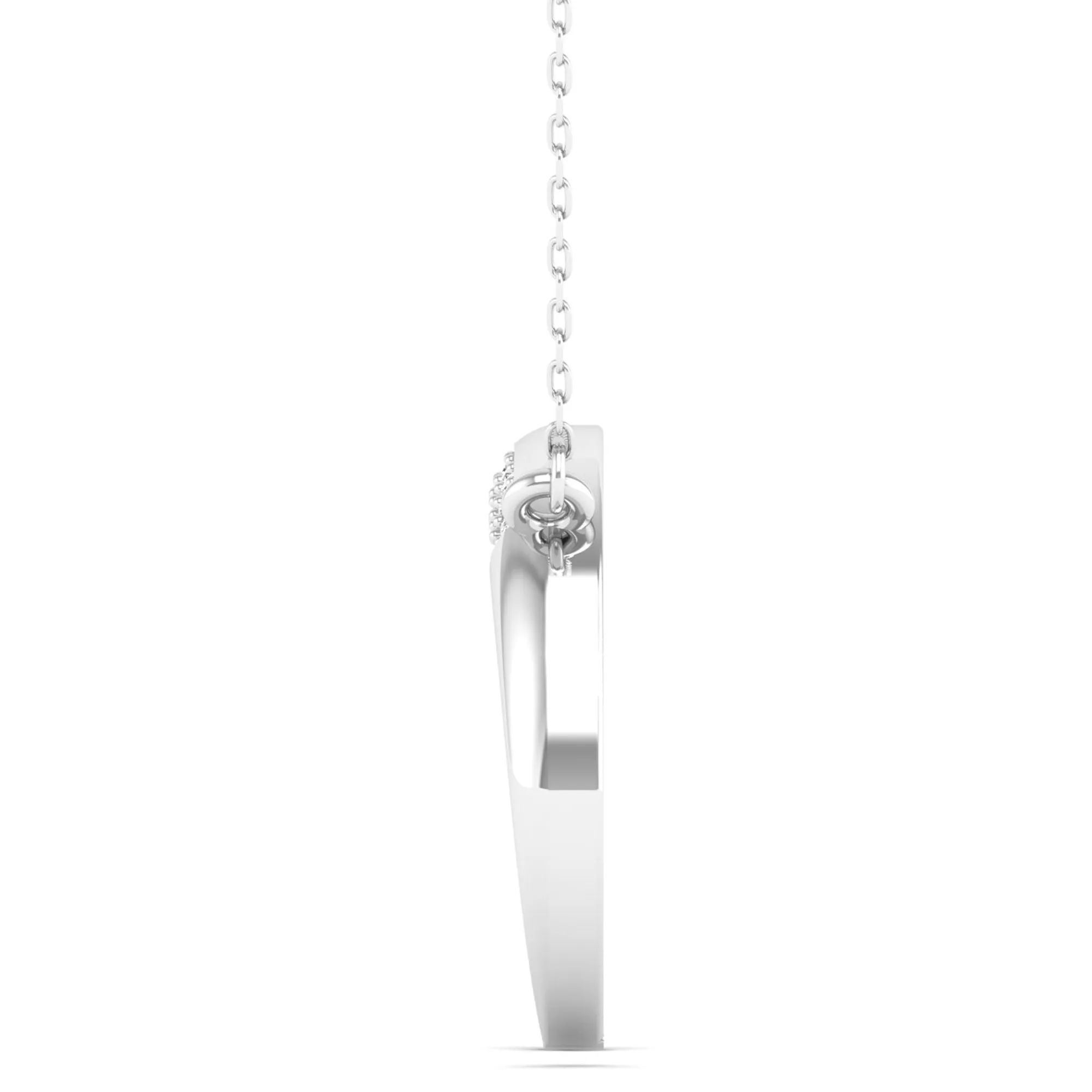 Inverse Crescent Moon Diamond Necklace