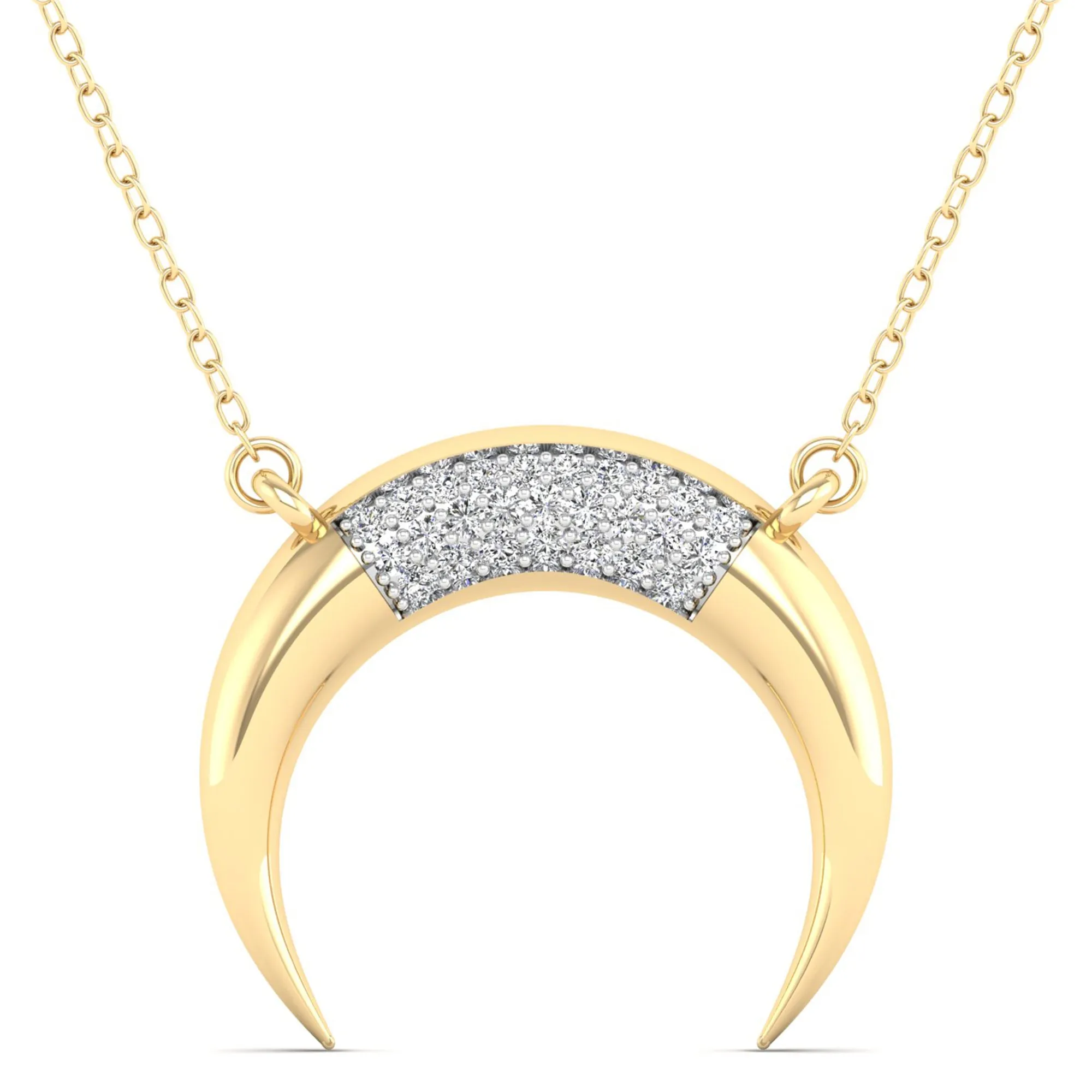 Inverse Crescent Moon Diamond Necklace
